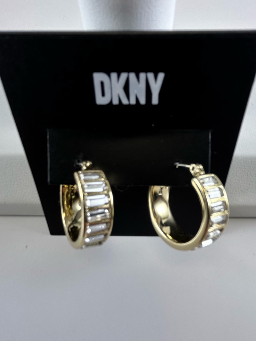 DKNY Gold Tone Cross Stud Earrings - Gold - Picture 7 of 7